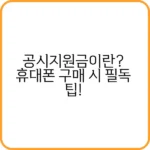 공시지원금 선택약정 비교
