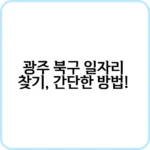 광주 북구 일자리 정보 확인하기