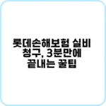 롯데 손해 보험 실비 청구 간편 가이드