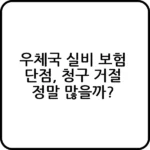 우체국 실비 보험 단점, 가입 전 꼭 확인할 3가지